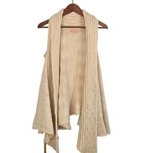 Fairy Grunge Lagenlook Boho Chic Suss Cream Knit Open Front Cardigan One Size